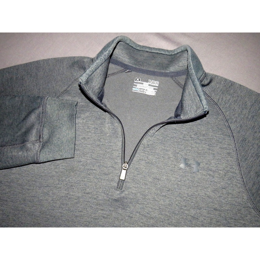 Under Armour Cold Gear Polyester Gray Collared 1/4 Zip Athletic Jacket Men's XL